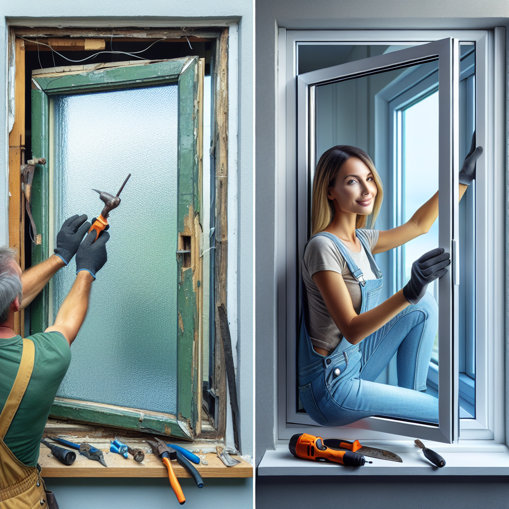 Kitchen window replacement before and after